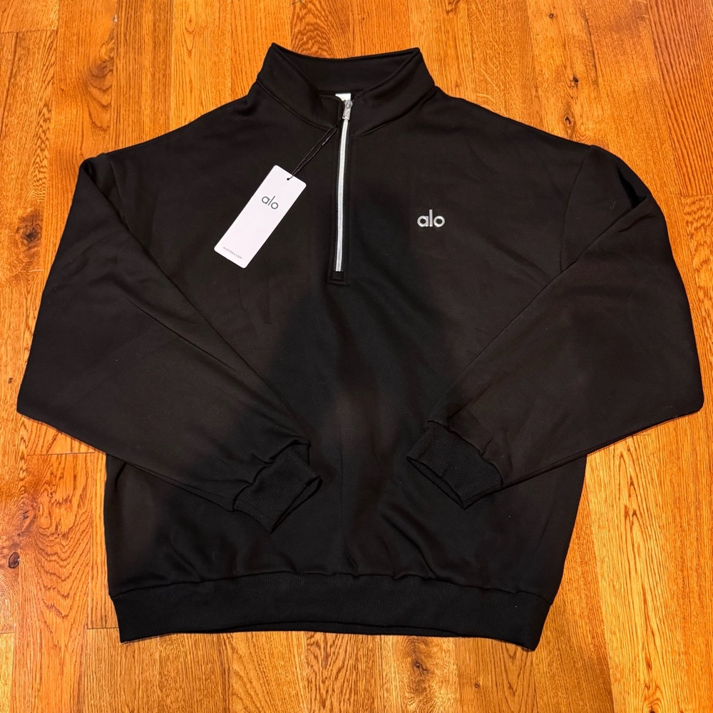 ALO Yoga Men's Black Zip-Up Sweater